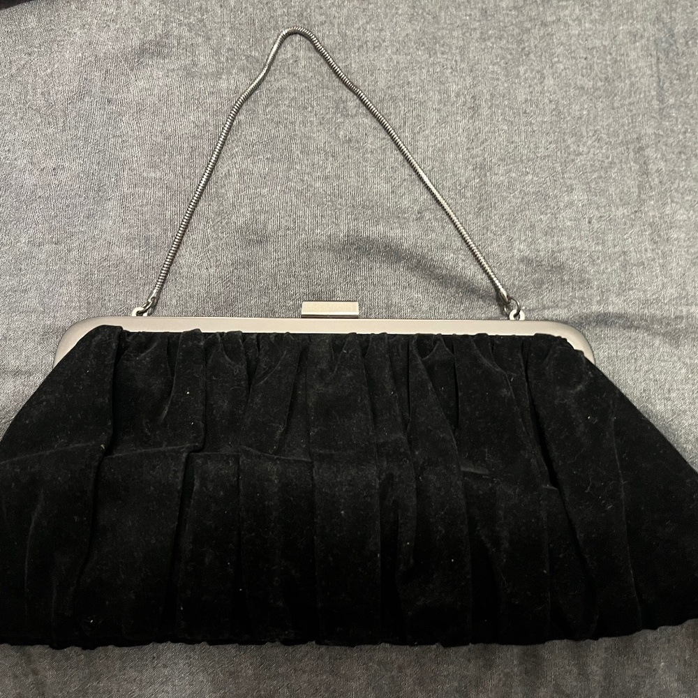 Black velvet clutch